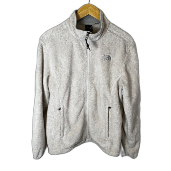 The North Face Osito Women's Off-White Plush Fleece Zip Front Jacket Size L - Picture 3 of 14